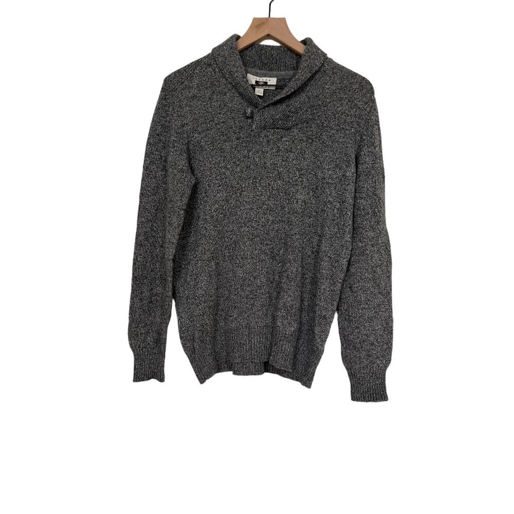 Joseph Abboud Mens Collared Knit Pull Over Gray Sweater Wool Blend Size Medium